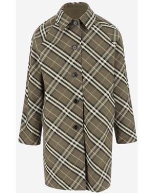 Burberry Reversible Check Trench Coat - Gray