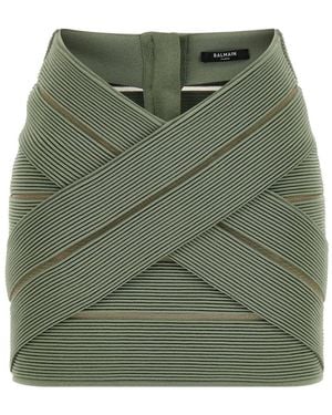 Balmain V-Shaped Waist Skirt - Green
