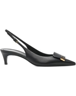 Sergio Rossi Leather Slingback Pumps - White