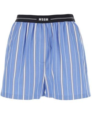 MSGM Stripes Shorts - Blue