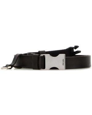 Prada Logo Buckle Belt - White