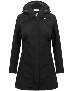 K-Way Shirt Collar Hood Jacket - Black
