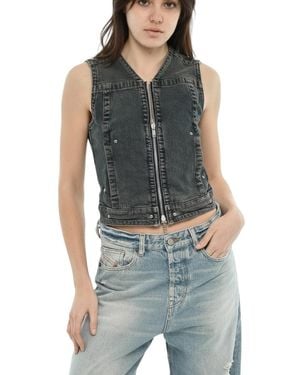 DIESEL Solid V Neck Top - Blue