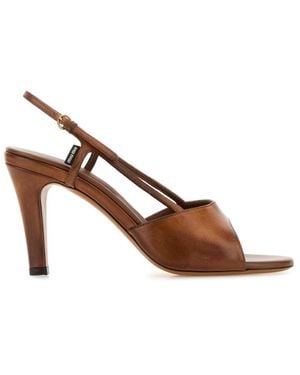 Miu Miu Leather Heels - Brown