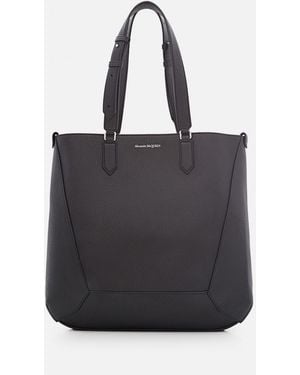 Alexander McQueen Double Handle Leather Tote - Black