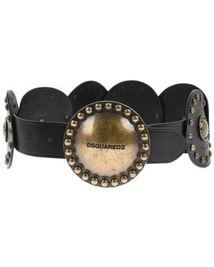 DSquared² Oversized Studded Belt - Black