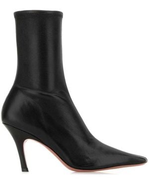 AMINA MUADDI Solid Pointed Toe Boots - Black