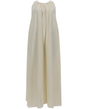 Alysi Round Neck Maxi Dress - White