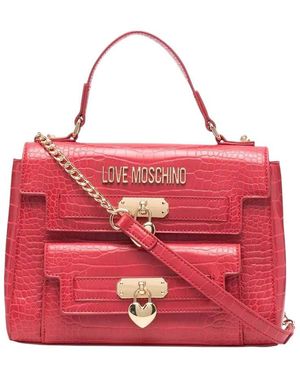 Love Moschino Logo Small Satchel - Red