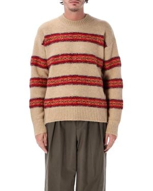 Dries Van Noten Knitted Crew Neck Sweater - Red