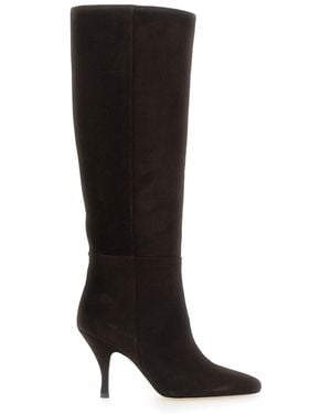 Semicouture Suede High Boots - Black