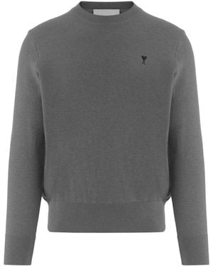 Ami Paris Ash Crew Neck Sweater - Gray
