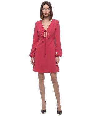 P.A.R.O.S.H. V Neck Mini Dress - Red