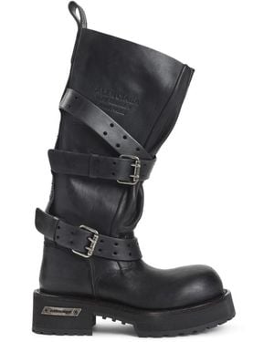 Balenciaga Leather Boots - Black