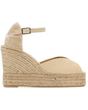 Castañer Ankle Strap Wedges Espadrilles - Natural