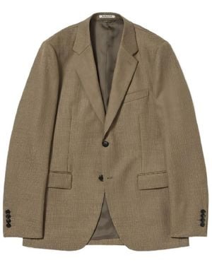 AURALEE Wool Single-Breasted Blazer Jacket - Brown