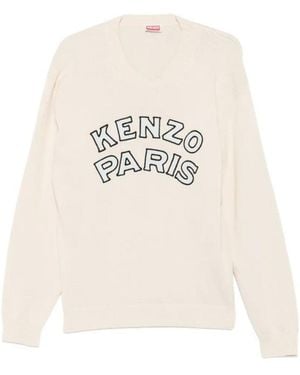 KENZO Off Crew Neck Jumper - White