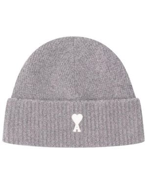 Ami Paris Logo Beanie Cap - Grey