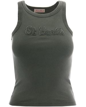 MC2 Saint Barth Logo Crew Neck Top - Green