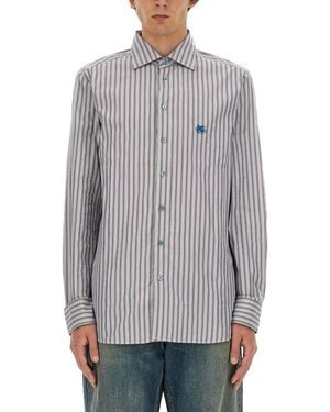 Etro Regular Stripes Shirt - Gray