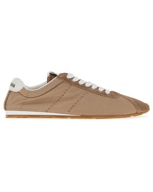 Miu Miu Logo Plume Sneakers - Brown