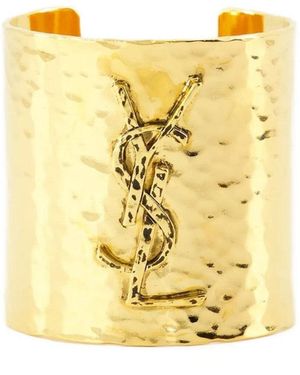 Saint Laurent Golden Cuff Bracelet - Yellow