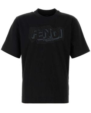 Fendi ロゴパターン Tシャツ Fendi Zig-Zag Logo T-Shirt in Black for Men | Lyst