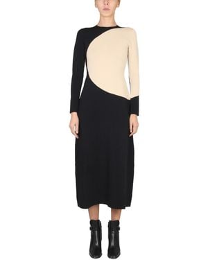 Tory Burch Round Neck Midi Dress - Black