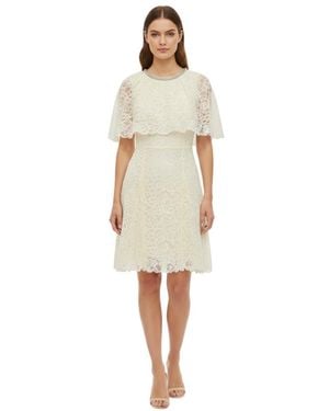 Self-Portrait Lace Round Neck Mini Dress - White