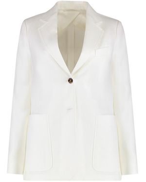 Max Mara Notched Lapel Blazer - White