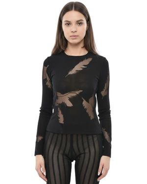 McQueen Abstract Crew Neck Top - Black