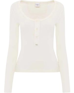 Chloé Scoop Neck T-Shirt - White