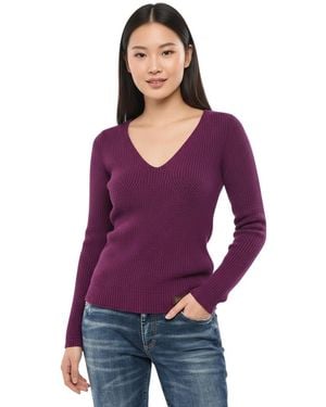 DSquared² Solid V Neck Sweater - Purple