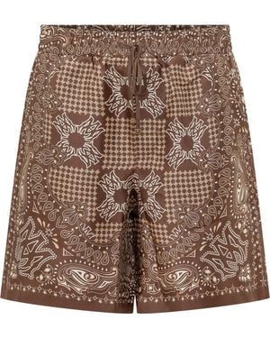 Amiri Paisley Print Shorts - Brown