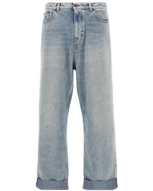 Valentino Light Turn-Up Jeans - Blue
