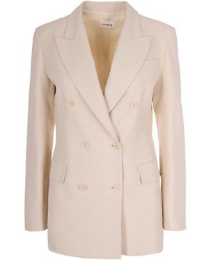 P.A.R.O.S.H. Solid Notched Lapel Blazer - Natural