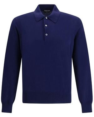 Tom Ford Solid Polo - Blue