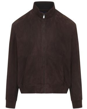 Ralph Lauren Suede Track Jacket - Black