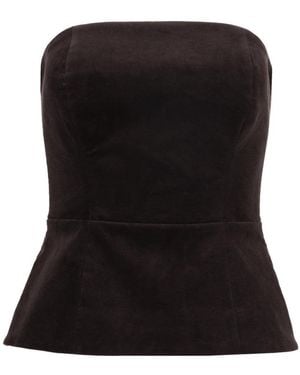 P.A.R.O.S.H. Dark Solid Strapless Top - Black