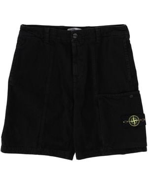 Stone Island Solid Shorts - Black
