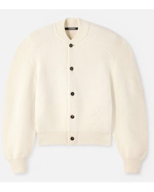 Jacquemus Embroidered Logo Cardigan - Natural