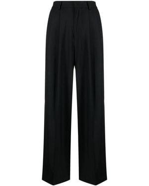 AZ FACTORY Virgin Wool High-Waist Wide-Leg Pants - Black