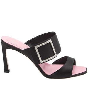 Roger Vivier Trompette Satin Heels - Black