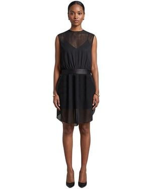 Fendi Crew Neck Knee Length Dress - Black