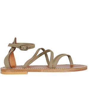 K. Jacques Leather Sandals - Metallic