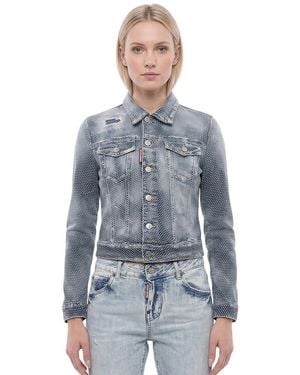 DSquared² Embellished Shirt Collar Jacket - Blue