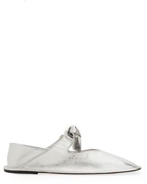 Hereu Leather Ballet Flats - White