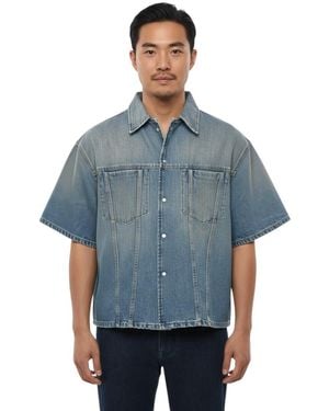1989 STUDIO Short Sleeves Denim Shirt - Blue