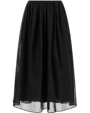 Brunello Cucinelli Pleated Midi Skirt - Black