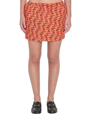 Gucci Printed Above Knee Skirt - Red
